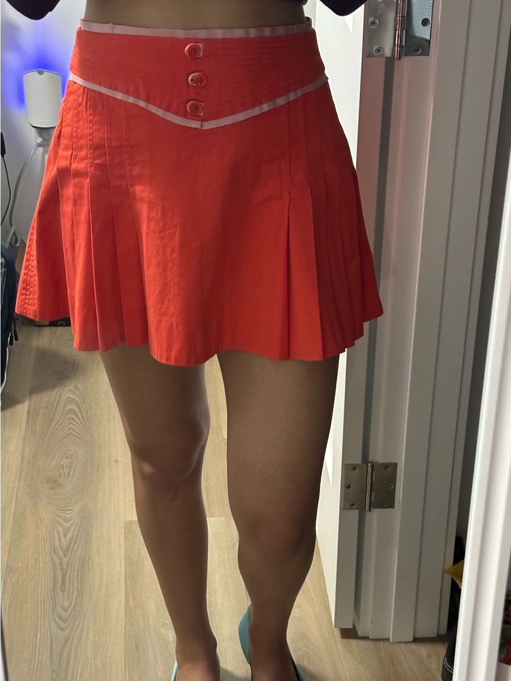 Marc Jacobs Vintage Orange and Light Pink Pleated Women's Skirt - Size 6